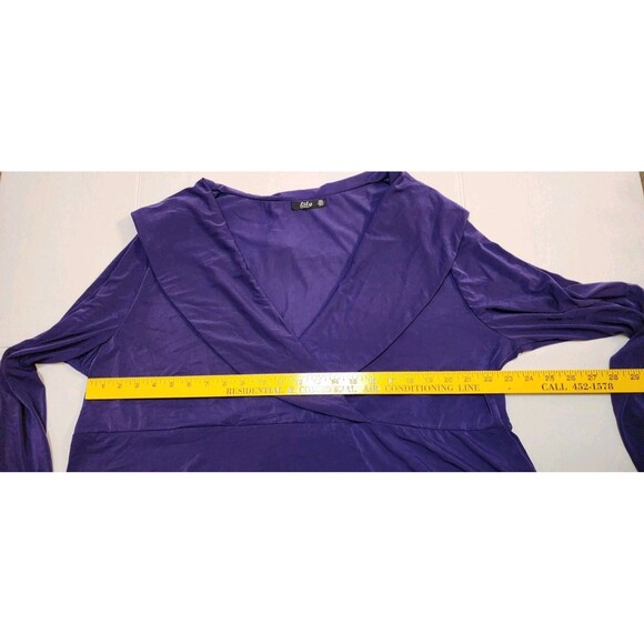 Lily by Firmiana Womens Purple Tunic Top Long Sleeve Size 4X Plus Pretty Vintage - Picture 7 of 9